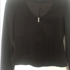 Black zip front blazer